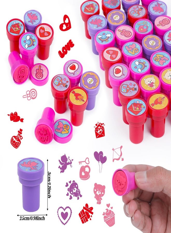 FOIMAS 50pcs Valentine's Day Stamps Self Inking Stamps Heart Love Stamper for Valentine's Day Party Home Decoration Supply - Image 3